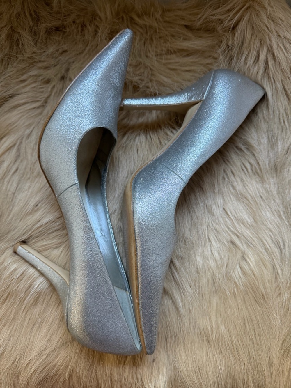 Nine West Metallic Silver Pointed Pumps Sz 10M - Picture 4 of 5